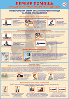 Плакат "Универсальная схема оказания первой помощи на месте происшествия" 1000*1400 винил - «globural.ru» - Москва