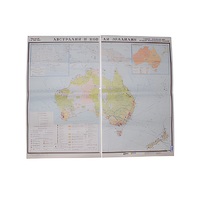 Учебная карта "Австралия и Новая Зеландия" (экономическая) 1100*1340 мм (матовое, 2-стороннее лам.) - «globural.ru» - Москва