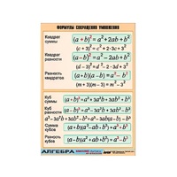 Таблица демонстрационная "Формулы сокращения умножения" (винил 100х140) - «globural.ru» - Москва