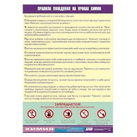 Таблица демонстрационная "Правила поведения на уроках химии" (винил 70х100) - «globural.ru» - Москва