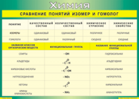 Таблица Сравнение понятий изомер и гомолог 1000*1400 винил - «globural.ru» - Москва