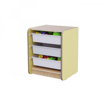 Одинарный модуль для хранения игрушек из коллекции мебели «НЕГА» (цвет желтый) - «globural.ru» - Москва