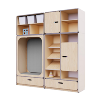 Детская стенка с местом для хранения и прямоугольной зоной отдыха из коллекции «НЕГА» (цвет бежевый) - «globural.ru» - Москва