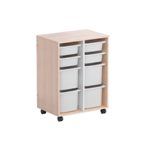 Тумба мобильная для пособий (бук/белый) - «globural.ru» - Москва