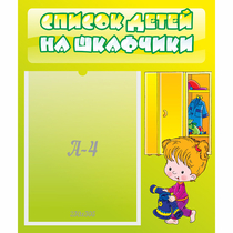 Стенд "Список детей на шкафчики" №5 - «globural.ru» - Москва