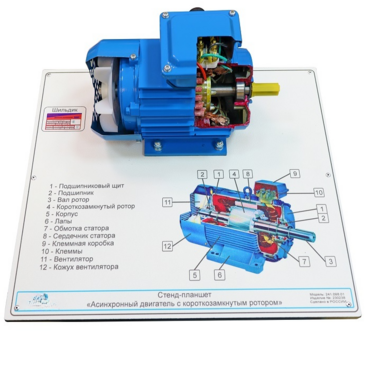 Планшет светодинамический «асинхронный двигатель с короткозамкнутым ротором» - «globural.ru» - Москва