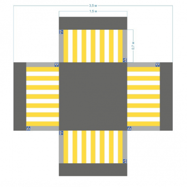Имитация четырехстороннего перекрестка 5,5*4,5 м - «globural.ru» - Москва